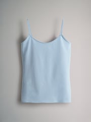 The Set Pastel Pink/Yellow/Blue/Grey Marl/Cream 5 Pack Thin Strap Vest Tops - Image 6 of 8
