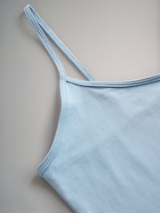 The Set Pastel Pink/Yellow/Blue/Grey Marl/Cream 5 Pack Thin Strap Vest Tops - Image 7 of 8