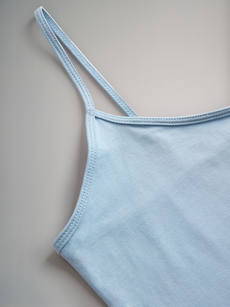 The Set Pastel Pink/Yellow/Blue/Grey Marl/Cream 5 Pack Thin Strap Vest Tops - Image 7 of 8