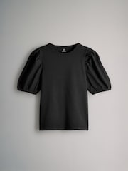 The Set Black/White/Black and White Stripe 3 Pack Poplin Sleeve Tops - Image 10 of 11