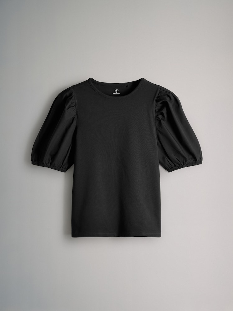 The Set Black/White/Black and White Stripe 3 Pack Puff Sleeve T-Shirts - Image 10 of 11