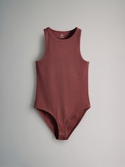The Set Black/Red/Taupe Brown/White 4 Pack Racer Neck Ribbed Bodysuits - Image 7 of 11