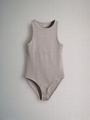 The Set Black/Red/Taupe Brown/White 4 Pack Racer Neck Ribbed Bodysuits - Image 9 of 11