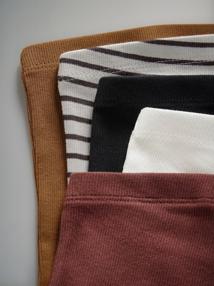 The Set Black/Khaki Green/Cream/Red/Ecru Stripe Ribbed Bandeau Tops 5 Pack - Image 13 of 13