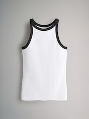 The Set Stripe/Grey Marl/White/Black 4 Pack Ribbed Racer Vests - Image 2 of 7