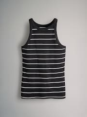 The Set Stripe/Grey Marl/White/Black 4 Pack Ribbed Racer Vests - Image 3 of 7