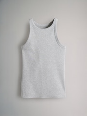The Set Stripe/Grey Marl/White/Black 4 Pack Ribbed Racer Vests - Image 5 of 7