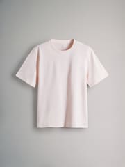 The Set Navy/Cream/Peach Short Sleeve 3 Pack Relaxed Short Sleeved 100% Cotton T-Shirts - Image 3 of 6