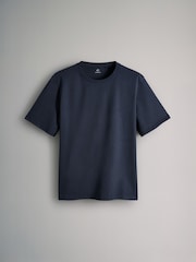 The Set Navy/Cream/Peach Short Sleeve 3 Pack Relaxed Short Sleeved 100% Cotton T-Shirts - Image 4 of 6