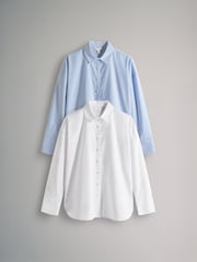 The Set Blue White Stripe/White 2 Pack Oxford Shirt - Image 2 of 11