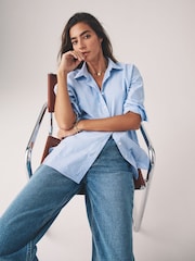 The Set Blue White Stripe/White 2 Pack Oxford Shirt - Image 5 of 11