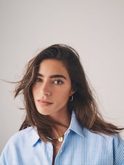 The Set Blue White Stripe/White 2 Pack Oxford Shirt - Image 7 of 11
