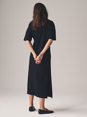 The Set Black/Brown 2 Pack 100% Cotton V-Neck Sweat Dress - Image 6 of 12