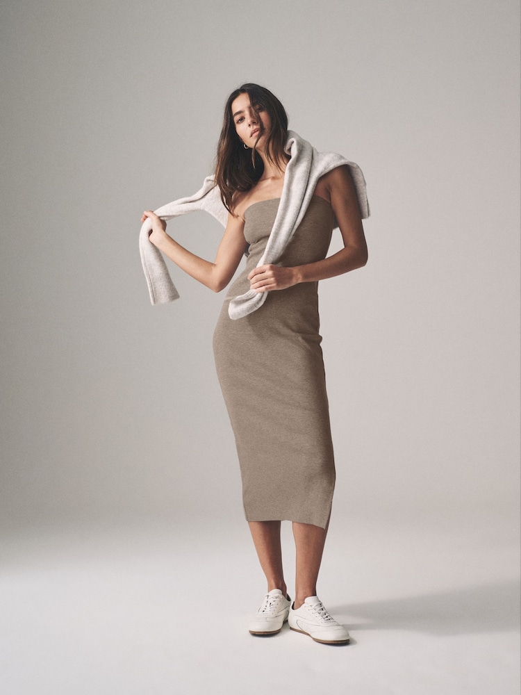 Buy The Set Black/Taupe Brown/Black & White Stripe 3 Pack Ribbed Bandeau  Dresses from Next USA