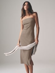 The Set Back/Taupe/Black and White Stripe 3 Pack Ribbed Bandeau Dresses - Image 8 of 10