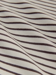 The Set Black/Red/Ecru Stripe 3 Pack Ribbed Short Sleeved Bodycon Midi Dress - Image 9 of 9