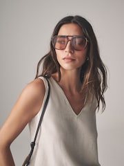 The Set Black/Neutral/Clay Stripe 3 Pack V-Neck Shell Tops with Linen - Image 7 of 7