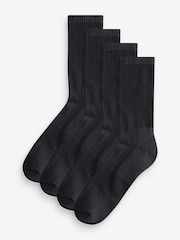Black Signature Modal Cushioned Sports Socks 4 Pack - Image 1 of 6