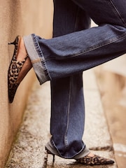 Mint Velvet Cream Leopard Print Kitten Heels - Image 1 of 3