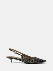 Mint Velvet Cream Leopard Print Kitten Heels - Image 2 of 3
