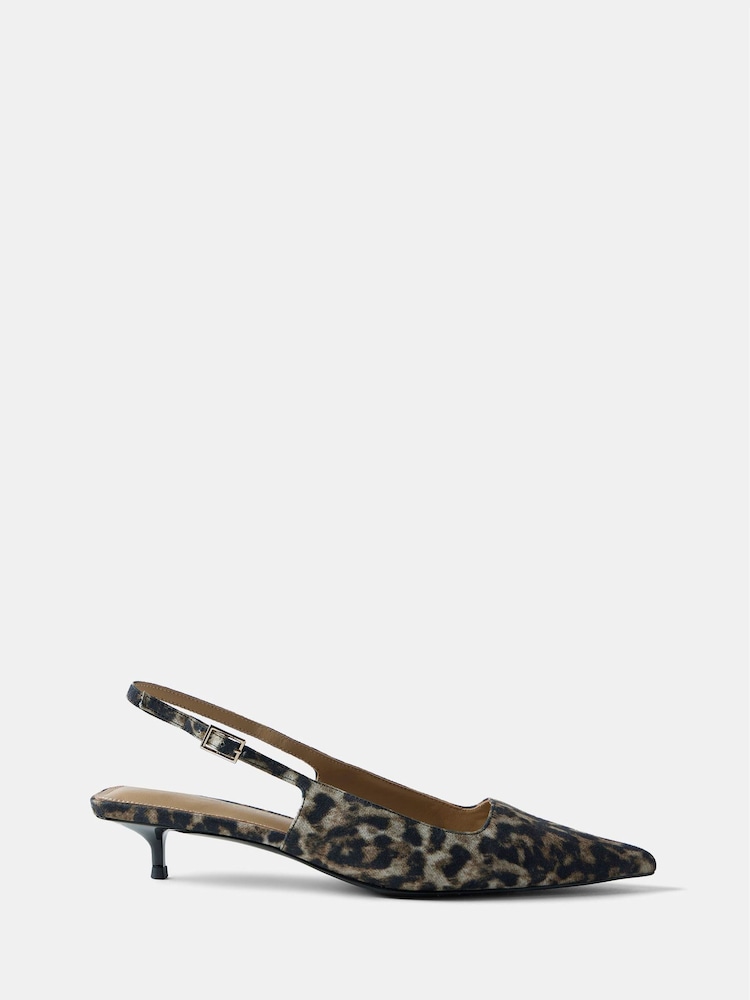Mint Velvet Cream Leopard Print Kitten Heels - Image 2 of 3