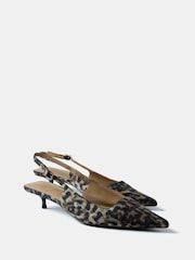Mint Velvet Cream Leopard Print Kitten Heels - Image 3 of 3