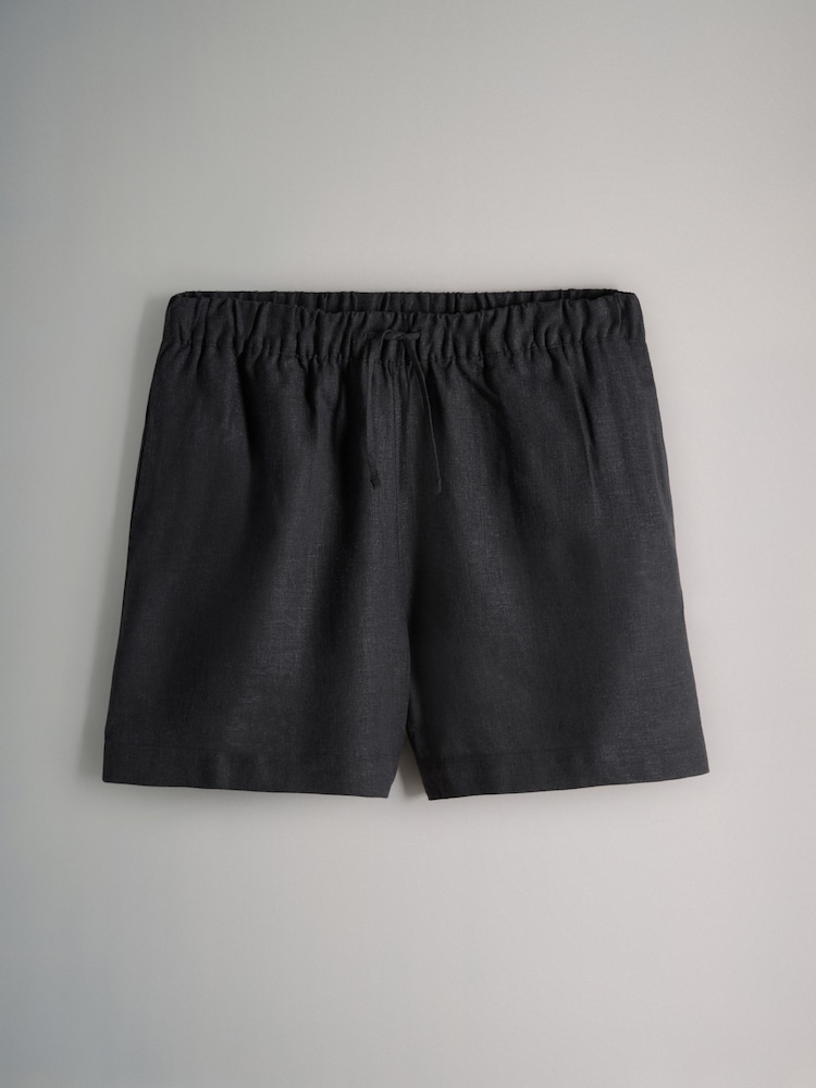 The Set Black/White 2 Pack Linen Blend Shorts - Image 2 of 5