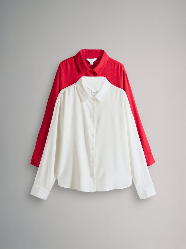 The Set 2 Pack Button Through Shirts with Linen - Imagem 1 de 5