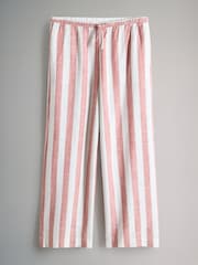 The Set Black/Neutral/Clay Stripe Pull On Wide Leg Trousers 3 Pack With Linen - Image 2 of 14