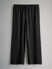 The Set Black/Neutral/Clay Stripe Pull On Wide Leg Trousers 3 Pack With Linen - Image 3 of 14