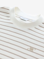 Ecru Striped Crew Textured Sweatshirt - Image 6 of 7