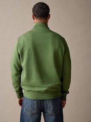 Ярко-зеленый - Джерси Cotton Rich Quarter Zip свитшот - Изображение 3 из 9