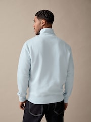 Голубой - Джерси Cotton Rich Quarter Zip свитшот - Изображение 3 из 8