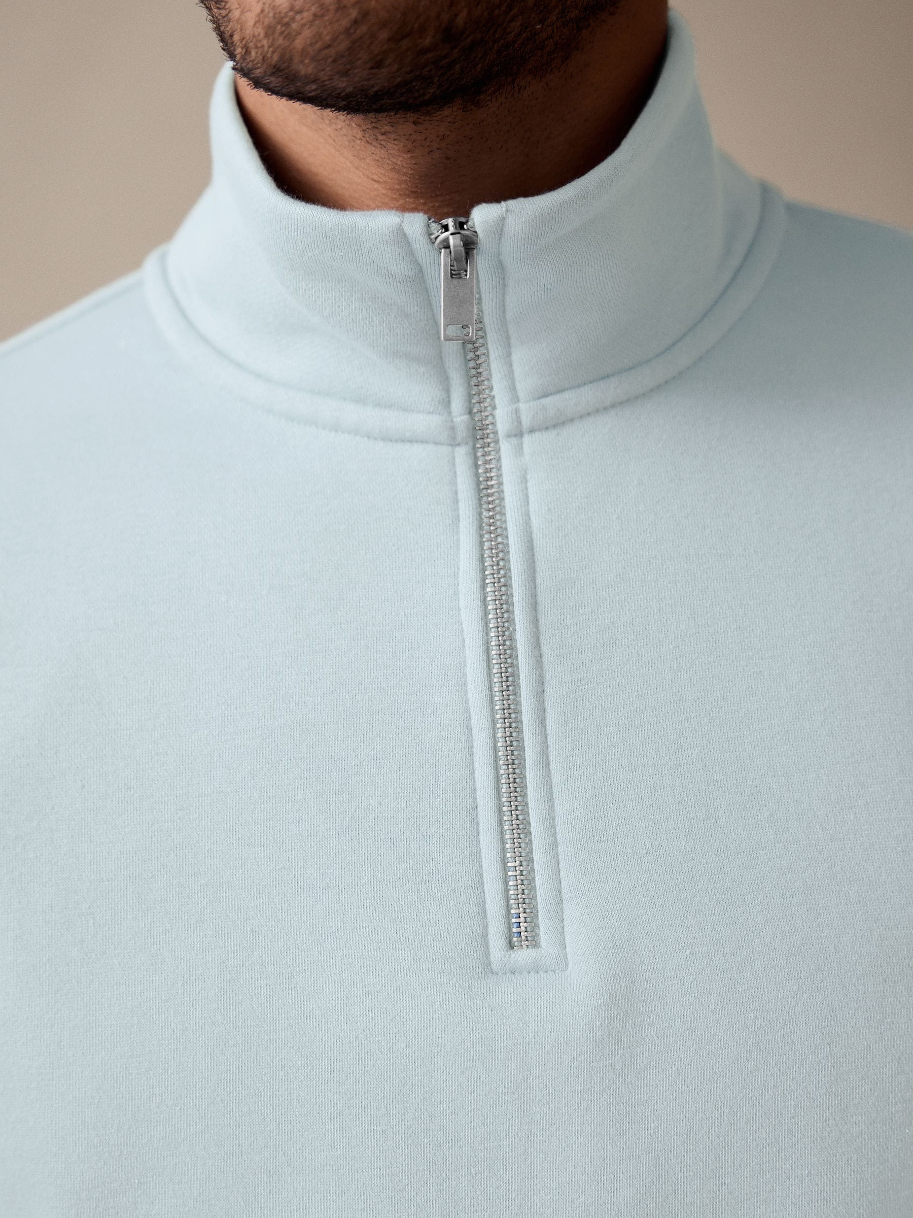 Buy Light Blue Jersey Cotton Rich Quarter Zip Sweatshirt from Next USA