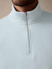 Голубой - Джерси Cotton Rich Quarter Zip свитшот - Изображение 4 из 8