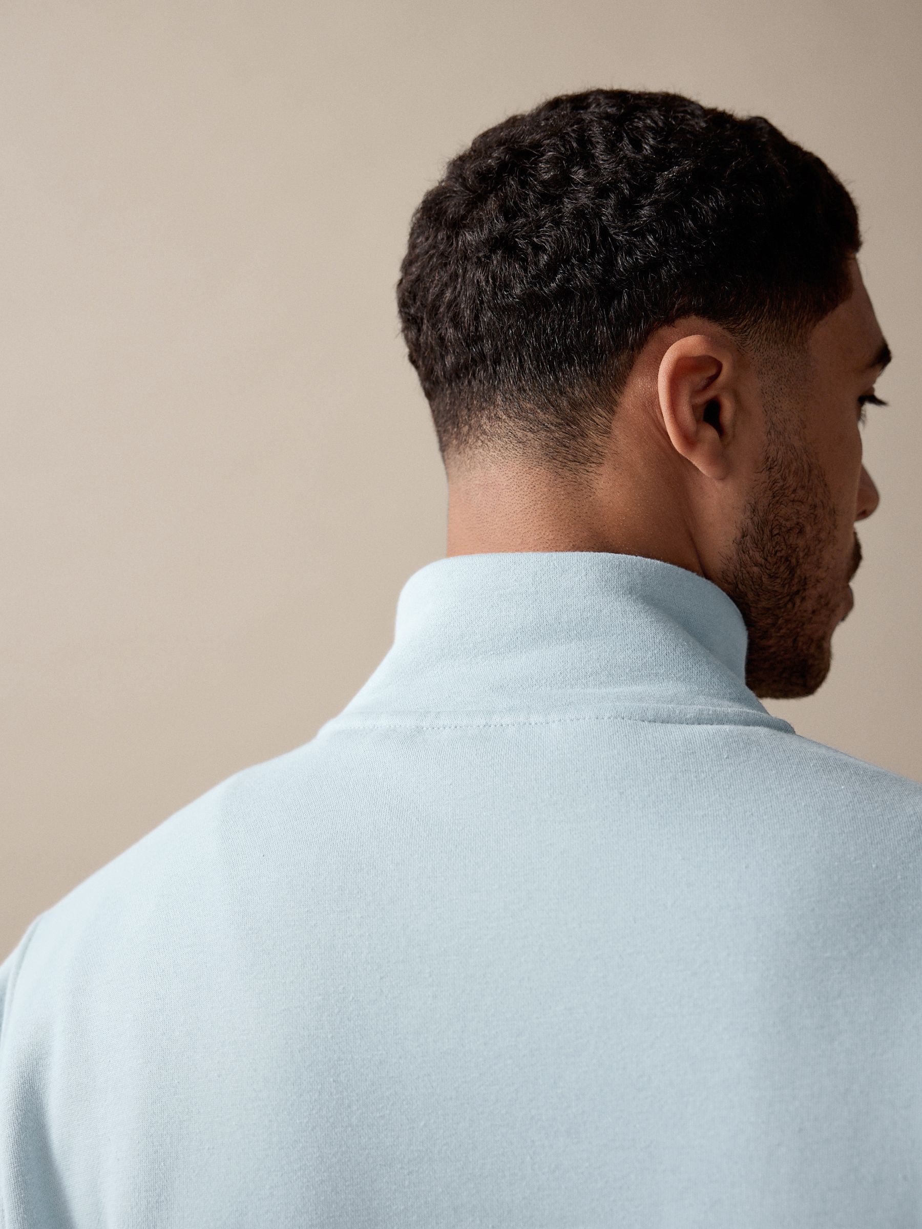Buy Light Blue Jersey Cotton Rich Quarter Zip Sweatshirt from Next USA