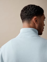 Голубой - Джерси Cotton Rich Quarter Zip свитшот - Изображение 5 из 8