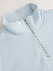 Голубой - Джерси Cotton Rich Quarter Zip свитшот - Изображение 8 из 8