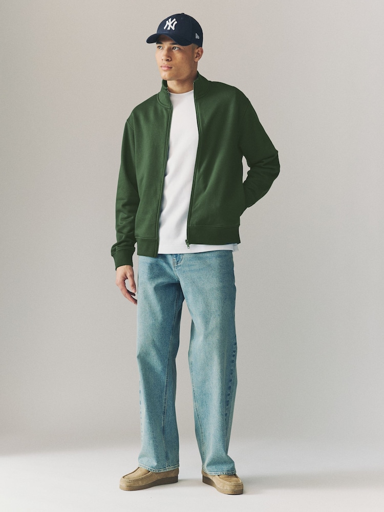 Green Zip Through Funnel Neck Sweatshirt - Image 3 of 8