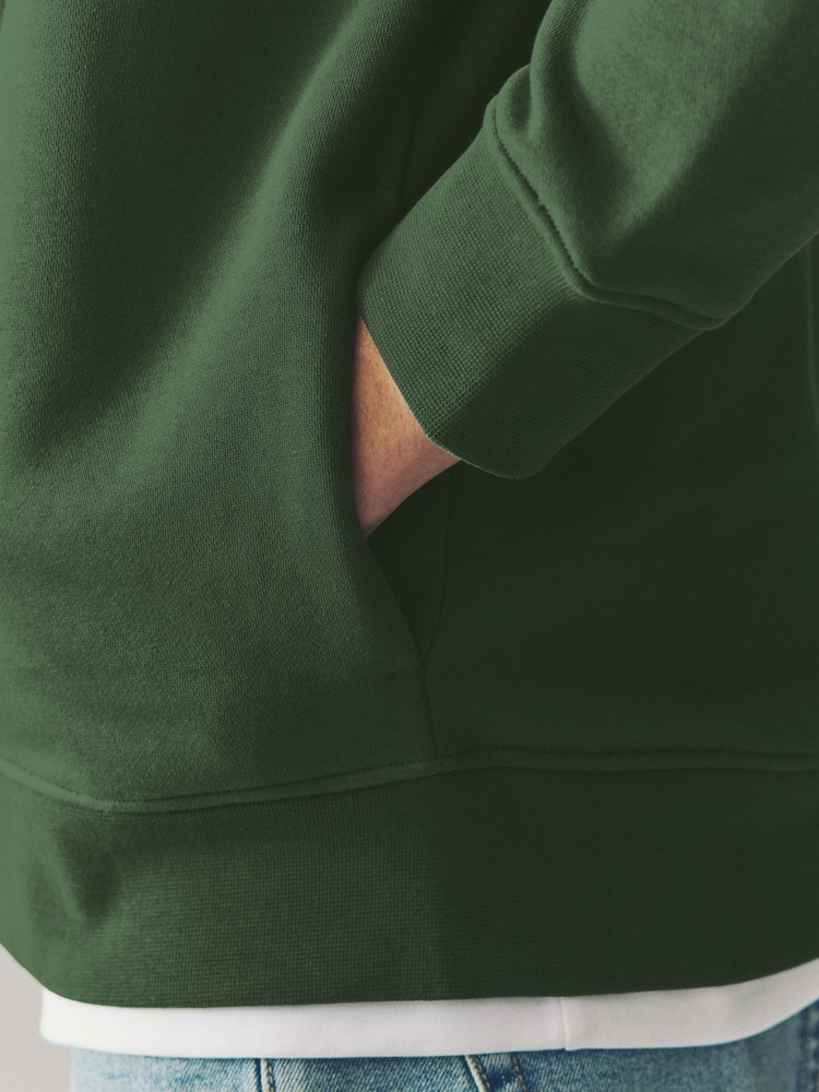 Green Zip Through Funnel Neck Sweatshirt - Image 5 of 8