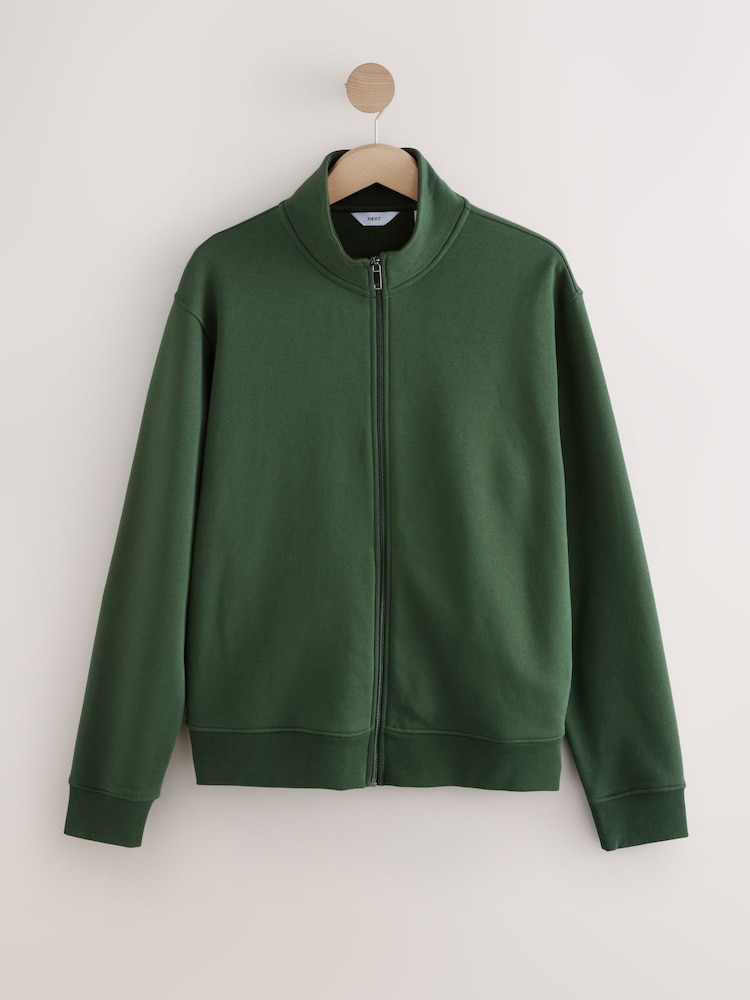 Green Zip Through Funnel Neck Sweatshirt - Image 6 of 8