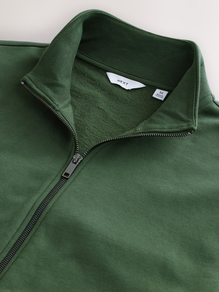 Green Zip Through Funnel Neck Sweatshirt - Image 7 of 8