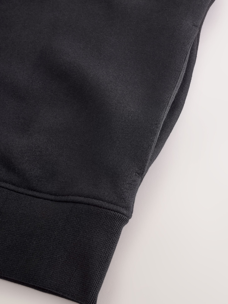 Black Zip Through Funnel Neck Sweatshirt - Image 10 of 12