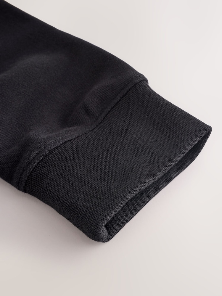 Black Zip Through Funnel Neck Sweatshirt - Image 11 of 12
