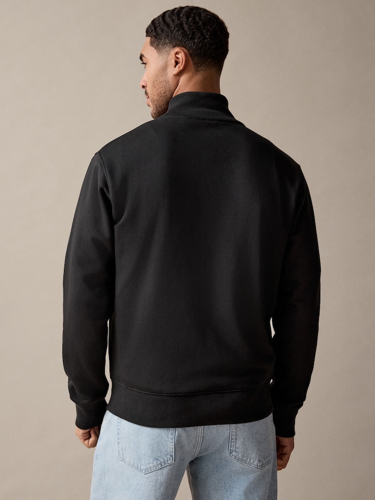 Black Zip Through Funnel Neck Sweatshirt - Image 3 of 12