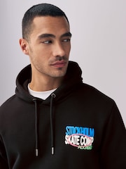 Black Graphic Print Hoodie - Image 4 of 10
