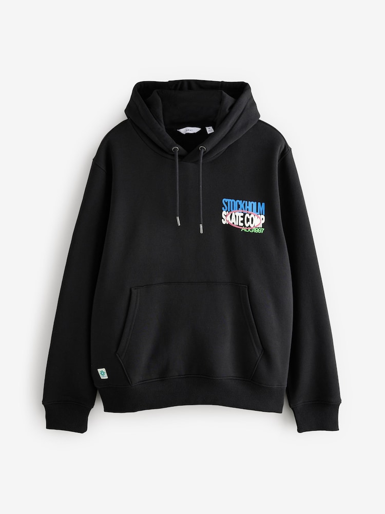 Black Graphic Print Hoodie - Image 7 of 10