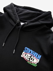 Black Graphic Print Hoodie - Image 9 of 10