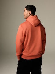 Red/Orange Regular Fit Rich Jersey Fabric Hoodie - Image 2 of 9