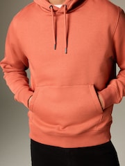 Red/Orange Regular Fit Rich Jersey Fabric Hoodie - Image 4 of 9